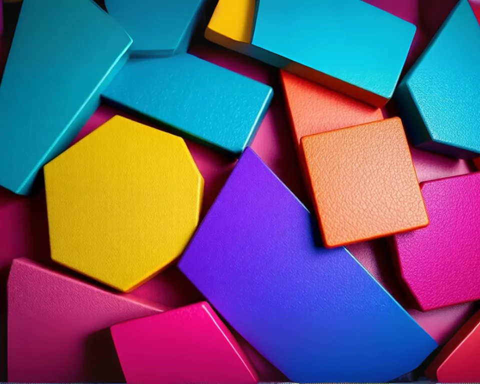 Colorful geometric shapes forming a cohesive brand mark.